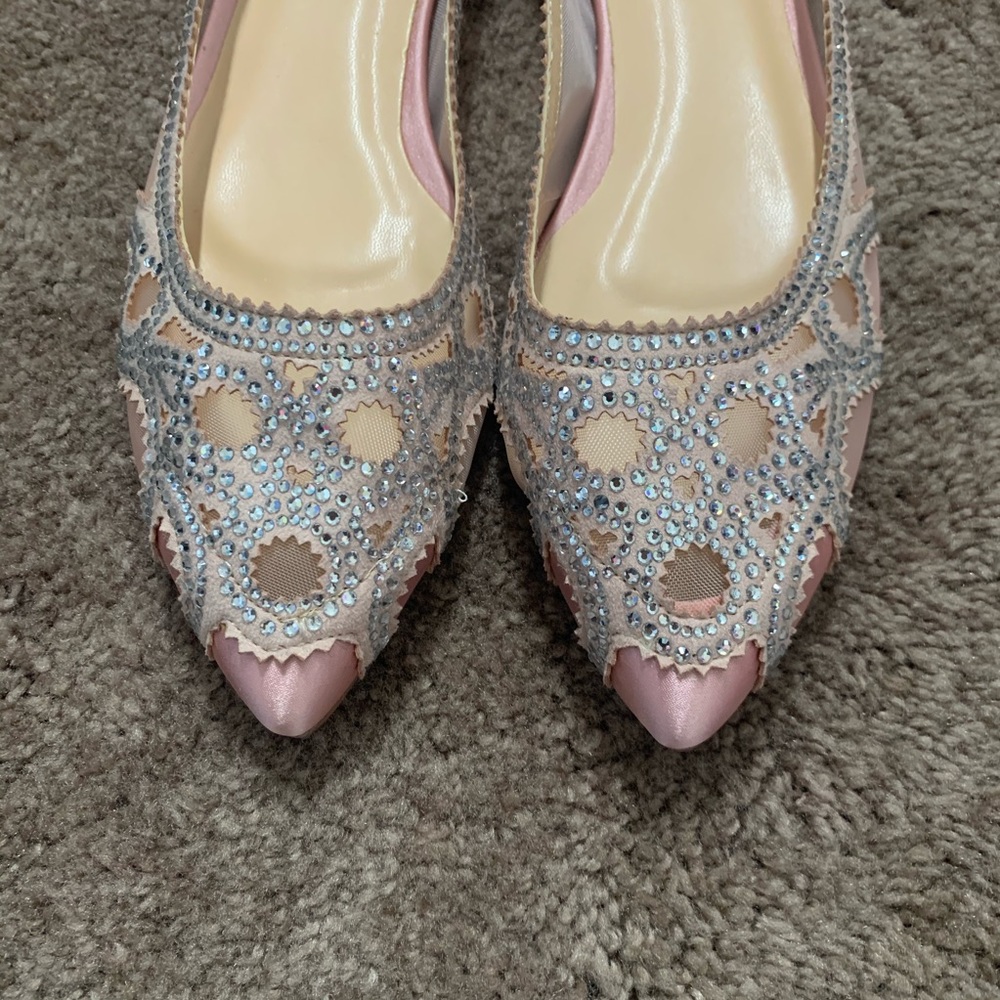 XYD Women Elegant Pointed Toe Rhinestone Flats - Picture 10 of 14